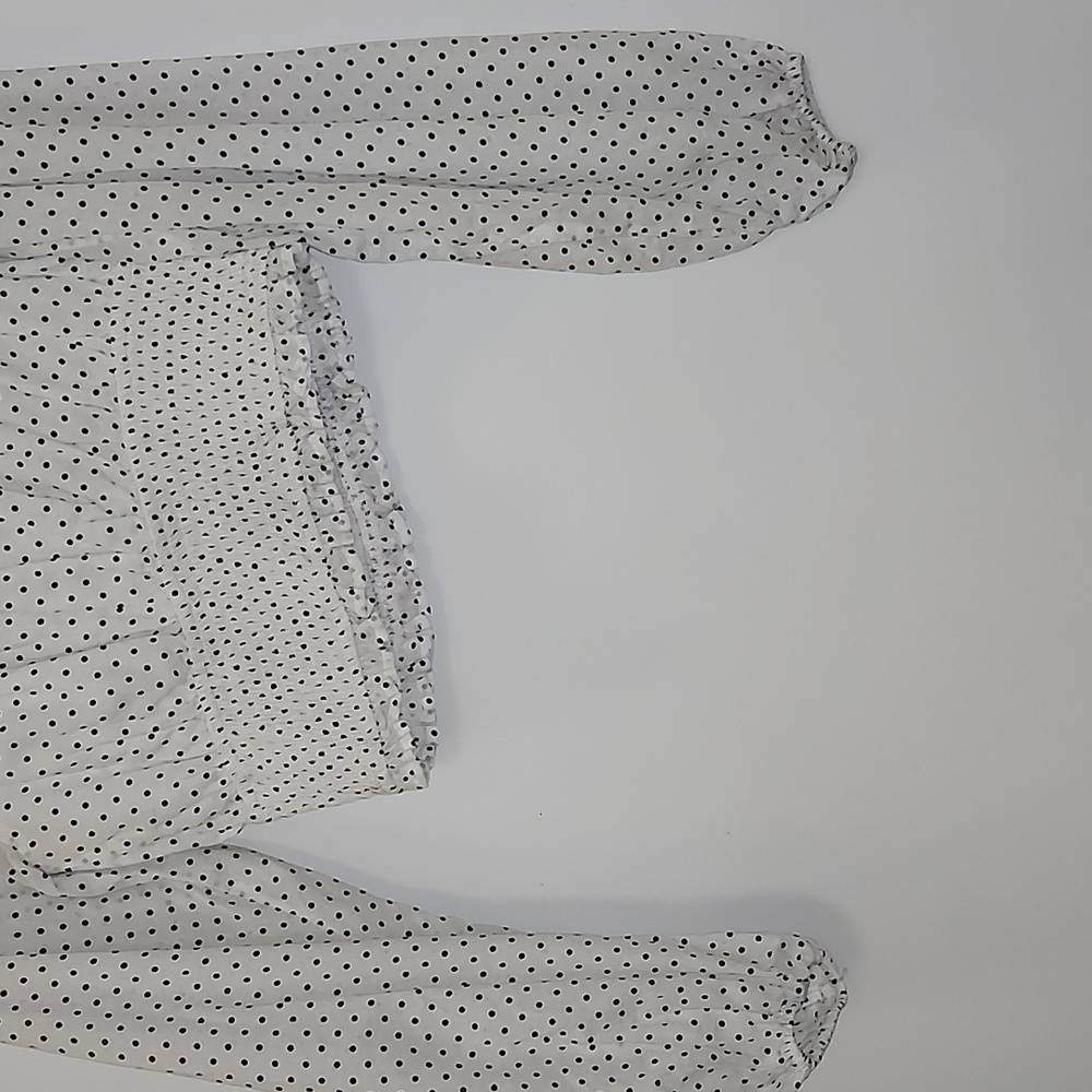 Revolve Majorelle Tate Smocked Long Sleeve Polkadotz Puff Sleeve CottageTop Sz S - Picture 14 of 16